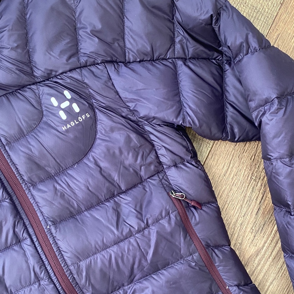 Women's Dark Purple Haglöfs Down Puffer Jacket - Picture 3 of 7